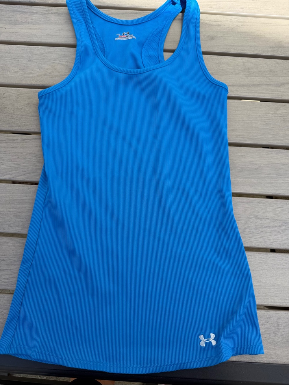 Under Armour Bright Blue HeatGear Ribbed Racerback Tank
